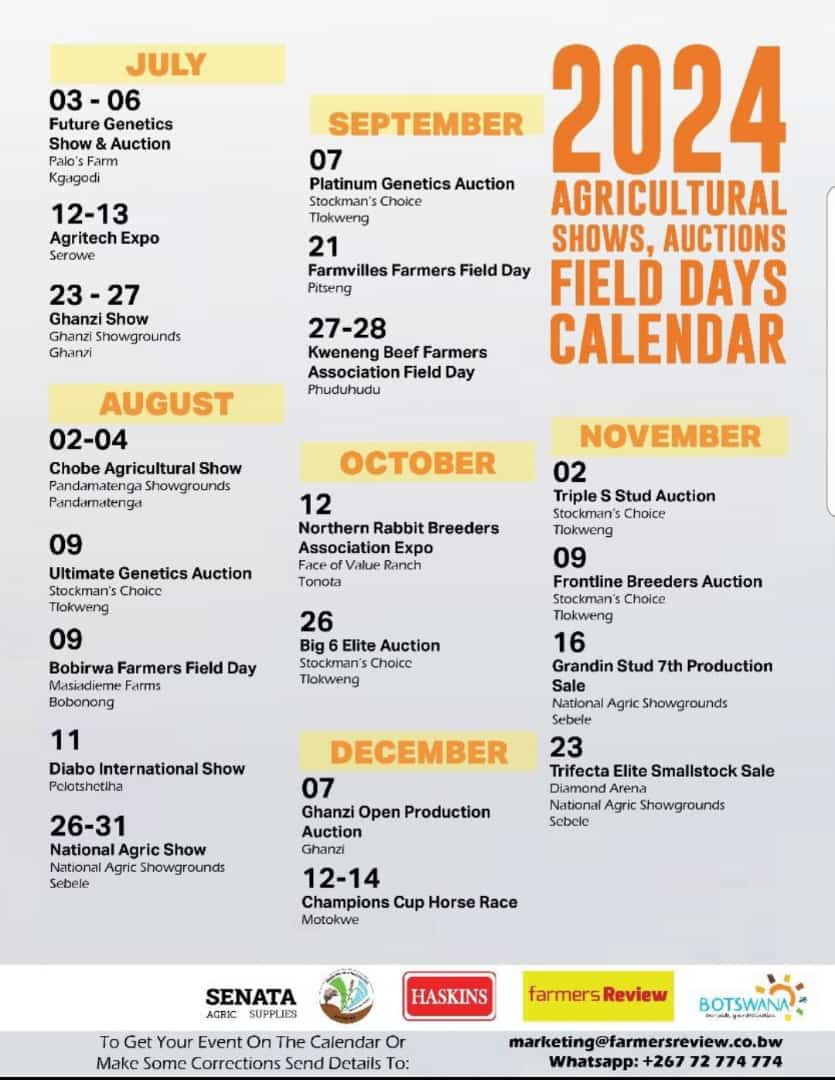 Agric Event Calender 2024