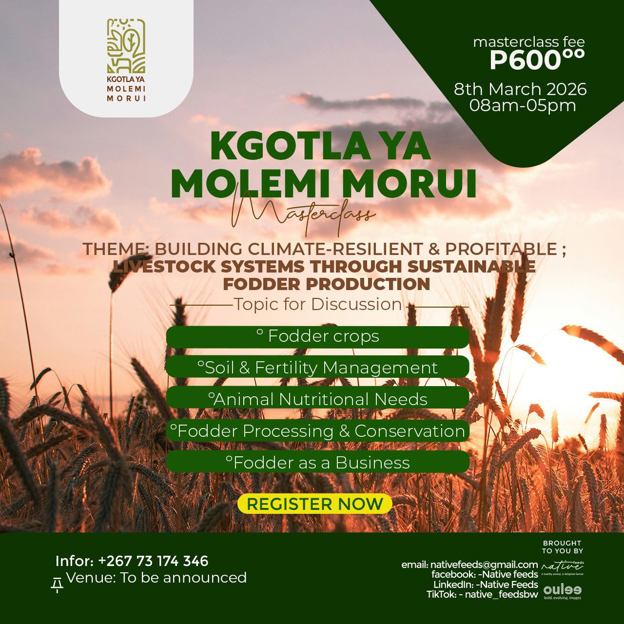 Kgotla Ya Molemi Morui, Master Class